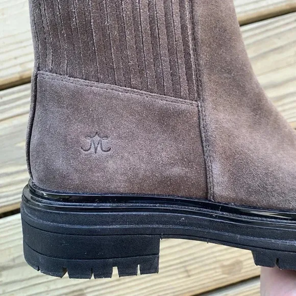 New Johnston &amp; Murphy Gianna Gore Brown Leather Ankle Boots Booties Womens 7 M