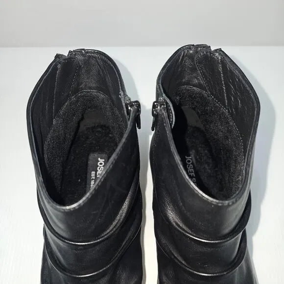 NEW Josef Seibel Naly 61 Ankle Bootie Slouch Black Leather EU Size 40