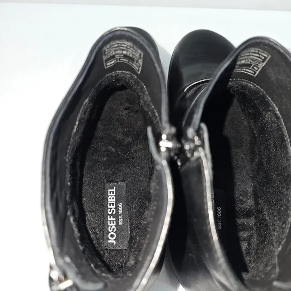 NEW Josef Seibel Naly 61 Ankle Bootie Slouch Black Leather EU Size 40