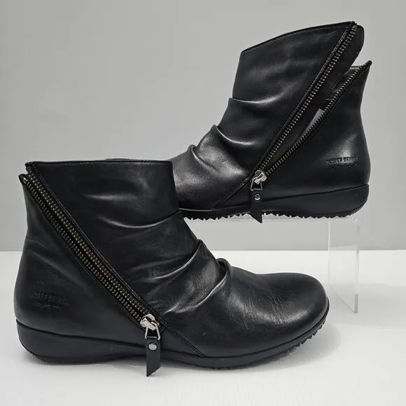 NEW Josef Seibel Naly 61 Ankle Bootie Slouch Black Leather EU Size 40