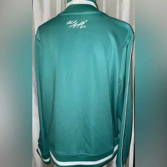 New! Karl Lagerfeld Paris Snap Side Logo Track Jacket Size XL Jade Green🤍