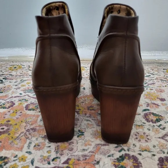 NEW KORKS Size 6 Robin Block Heel Women's Brown Leather Ankle Boots Booties