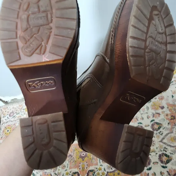 NEW KORKS Size 6 Robin Block Heel Women's Brown Leather Ankle Boots Booties