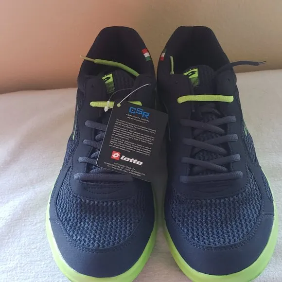 New Lotto Navy Neon Green Sneakers. Men 11
