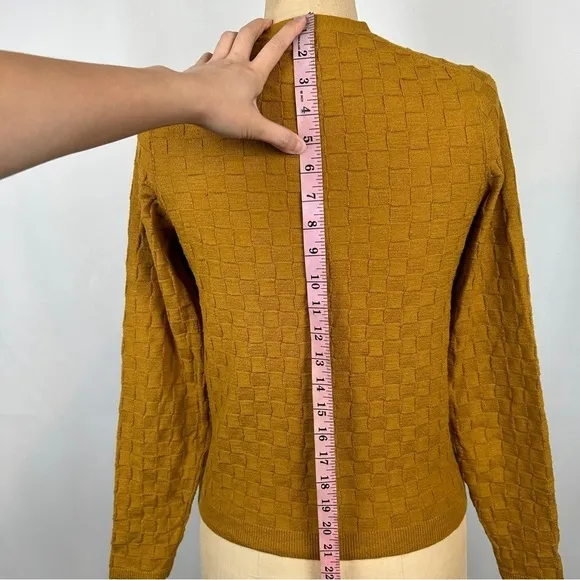 NEW Madewell Malvern Slim Texture Mustard Long Sleeve Button Cardigan Sweater Sm