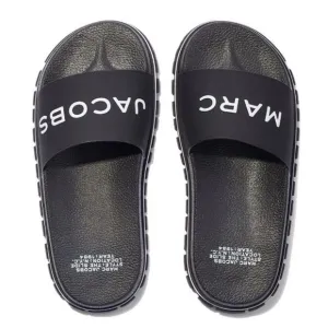 NEW! Marc Jacobs The Slide Embossed Logo Black / White - 6 MULTILIST on PM