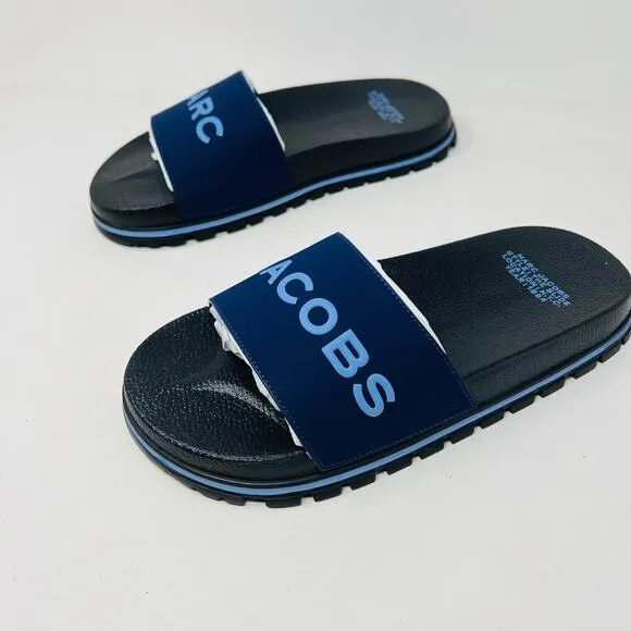 NEW! Marc Jacobs The Slide Navy Blue Casual Sandal Shoe - 8