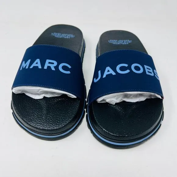NEW! Marc Jacobs The Slide Navy Blue Casual Sandal Shoe - 8