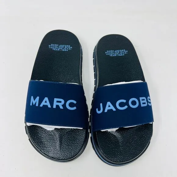 NEW! Marc Jacobs The Slide Navy Blue Casual Sandal Shoe - 8