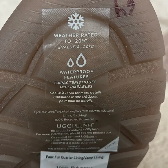 NEW Men’s Ugg Taupe City Butte Waterproof Sherpa Boots Size 9.5
