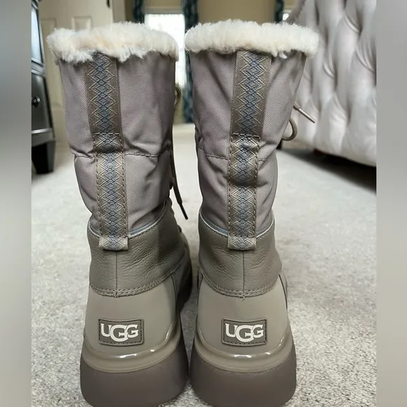 NEW Men’s Ugg Taupe City Butte Waterproof Sherpa Boots Size 9.5