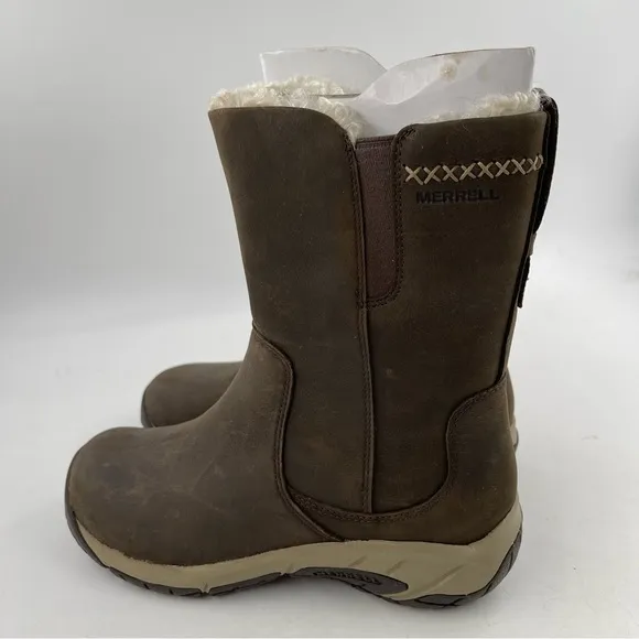 NEW! Merrell Women’s Encore 4 Espresso Tall Polar Waterproof Zip Boot - Size 5.5
