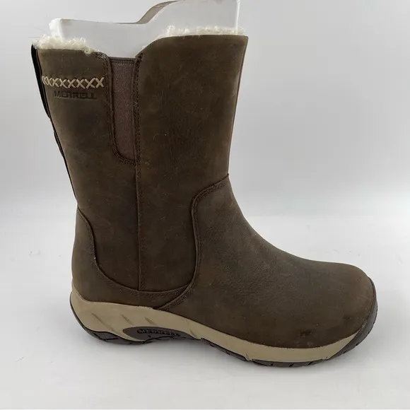 NEW! Merrell Women’s Encore 4 Espresso Tall Polar Waterproof Zip Boot - Size 5.5