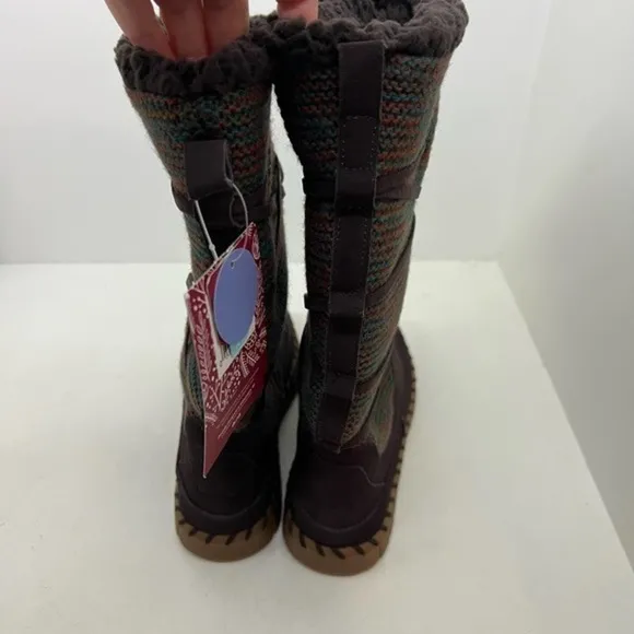 NEW Muk Luks Flexi New York Womens Chocolate Brown Suede Winter Snow Boots