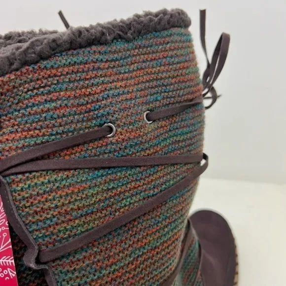 NEW Muk Luks Flexi New York Womens Chocolate Brown Suede Winter Snow Boots
