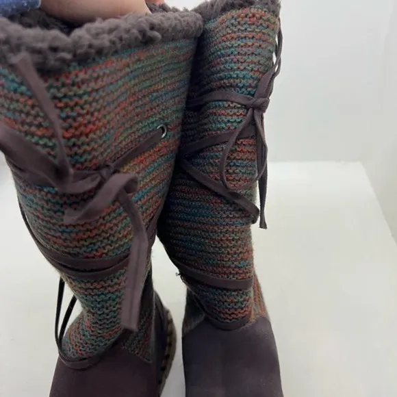 NEW Muk Luks Flexi New York Womens Chocolate Brown Suede Winter Snow Boots