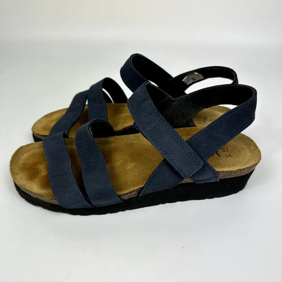 NEW Naot Womens Shoes Slingback Sandal Kayla Blue Nubuck EU 37 US 6