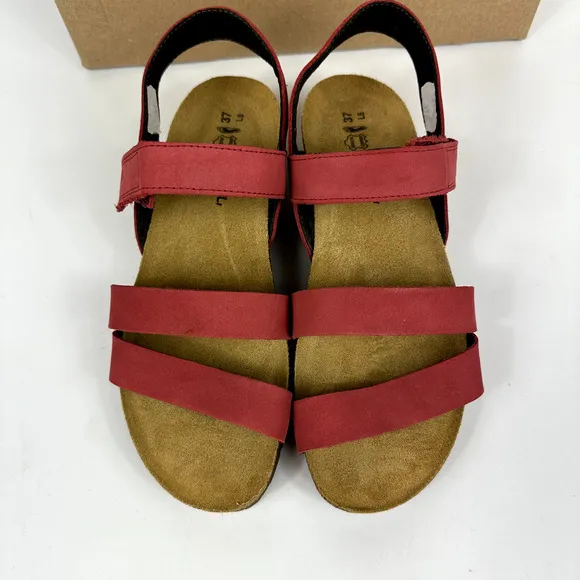 NEW Naot Womens Shoes Slingback Sandal Kayla Brick Red Nubuck EU 37 US 6