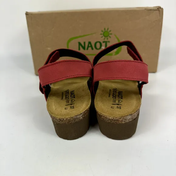 NEW Naot Womens Shoes Slingback Sandal Kayla Brick Red Nubuck EU 37 US 6
