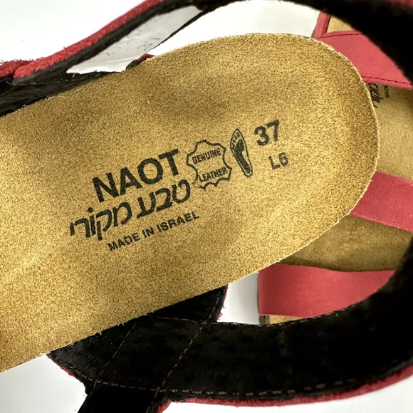 NEW Naot Womens Shoes Slingback Sandal Kayla Brick Red Nubuck EU 37 US 6