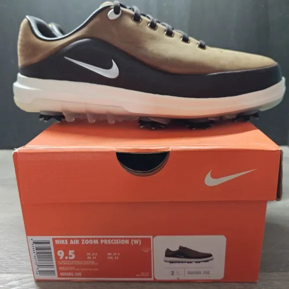 New Nike Air Zoom Precision Womens Sz 9.5 Wide Golf Shoes 866066-200 TW Leather