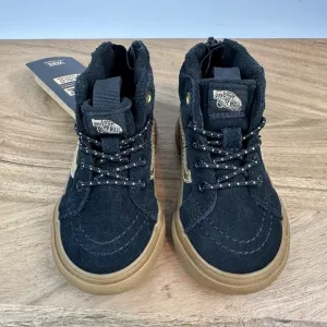 New NWOB Little Kids Vans Sk8-Hi Zip MTE-1 Black/Gold Sneakers Shoes Size 5 C