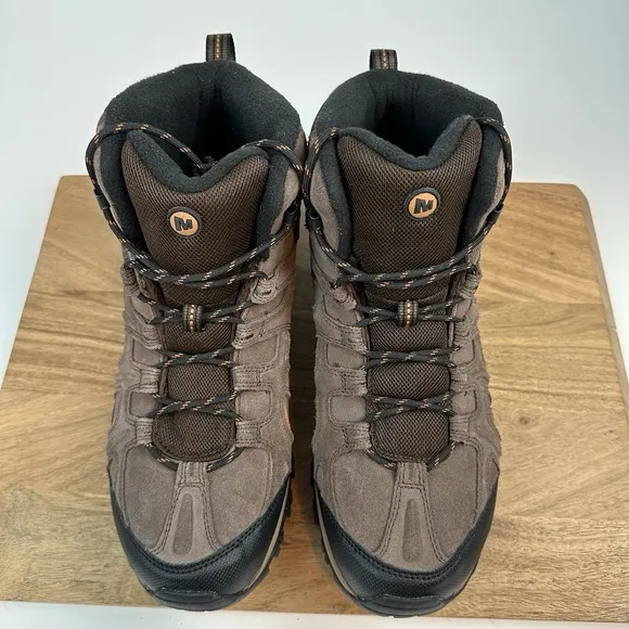 New NWOB Mens Merrell Phoenix 2 Mid WP Brown Leather Hiking Ankle Boots Size 12