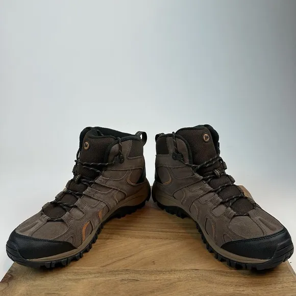 New NWOB Mens Merrell Phoenix 2 Mid WP Brown Leather Hiking Ankle Boots Size 12