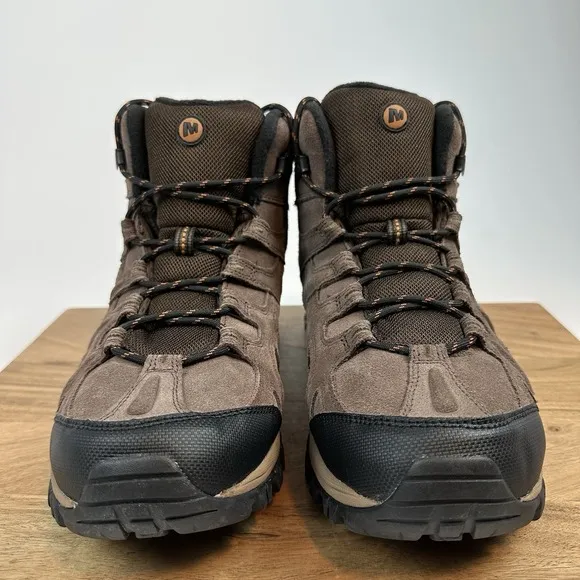 New NWOB Mens Merrell Phoenix 2 Mid WP Brown Leather Hiking Ankle Boots Size 12