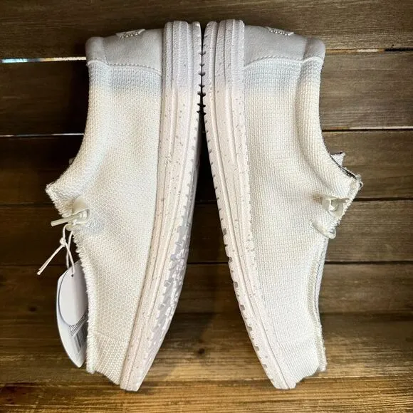 New NWT Hey Dude Wally Sport Mesh Wide White Slip On‎ Shoes Loafers Size 13 E