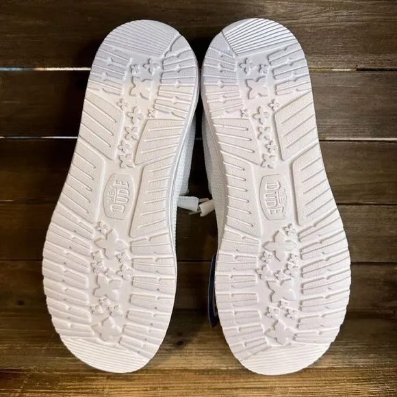 New NWT Hey Dude Wally Sport Mesh Wide White Slip On‎ Shoes Loafers Size 13 E