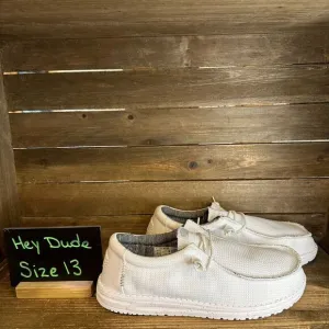 New NWT Hey Dude Wally Sport Mesh Wide White Slip On‎ Shoes Loafers Size 13 E