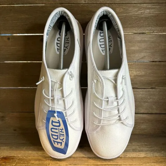New NWT Mens Hey Dude Cody Sport Mesh White Comfort Sneakers‎ Shoes Size 13 M