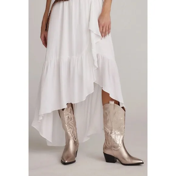 New Oasis Society Champagne Metallic Cowboy Boots