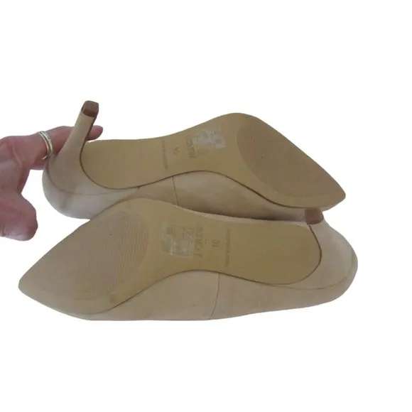 New Pair of J Crew Beige Faux Suede 3&quot; Pointy Toe Heels in Size 10M