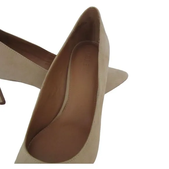 New Pair of J Crew Beige Faux Suede 3&quot; Pointy Toe Heels in Size 10M