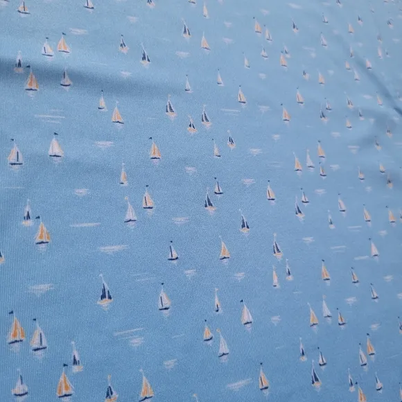 NEW Peter Millar Polo Shirt Summer Comfort Mens Medium Blue Geometric Golf Boat