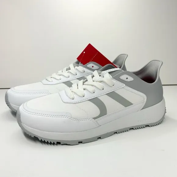NEW Redvanly Mens 11 Challenger Spikeless Golf Shoes White Gray Sneakers