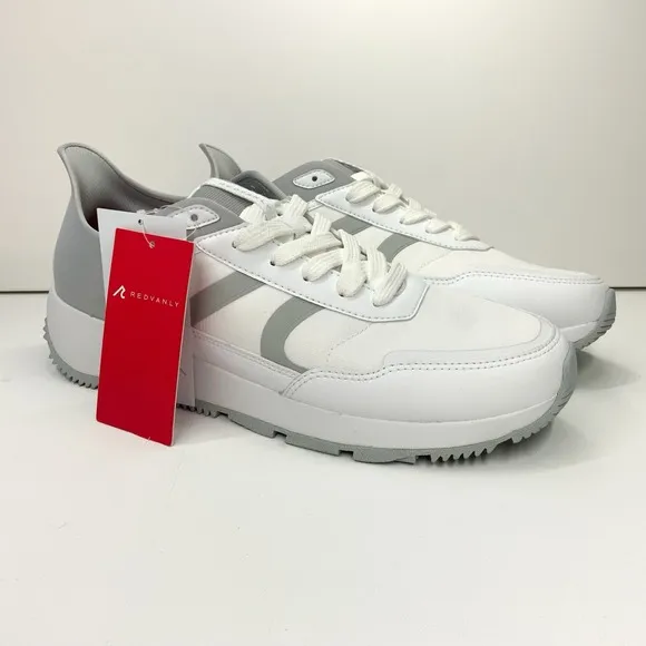 NEW Redvanly Mens 11 Challenger Spikeless Golf Shoes White Gray Sneakers