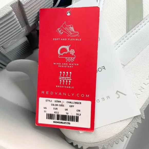 NEW Redvanly Mens 11 Challenger Spikeless Golf Shoes White Gray Sneakers
