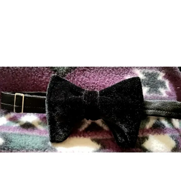 NEW Regal Royal Lion Loafer Black Velvet Slipper Shoes (Men 11.5/46) and Bowtie!