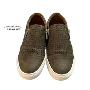 NEW Report Sz 7 Women's Brown Leather Slip On Sneakers