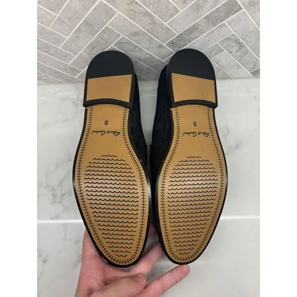 New Robert Graham Heathered Black Slip On Loafer Shoes Silver Buckle Mens Size 8