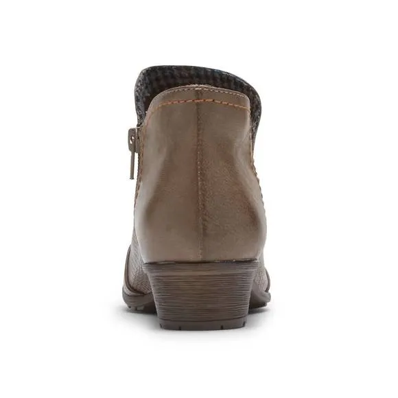 NEW ROCKPORT women's gratasha v-cut boots in taupe