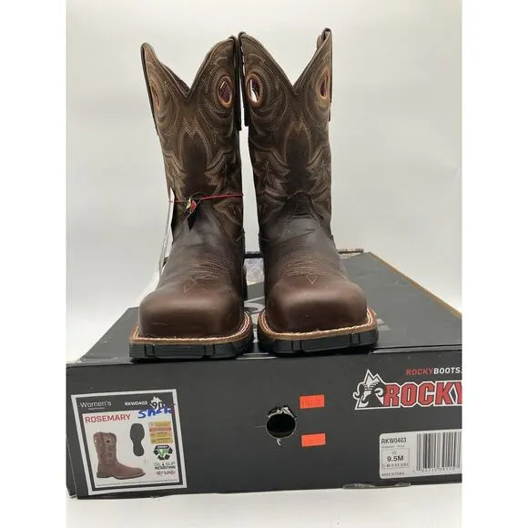 NEW Rocky Rosemary Composite Toe Women's Waterproof Boots Brown Size 9.5 MEDIUM