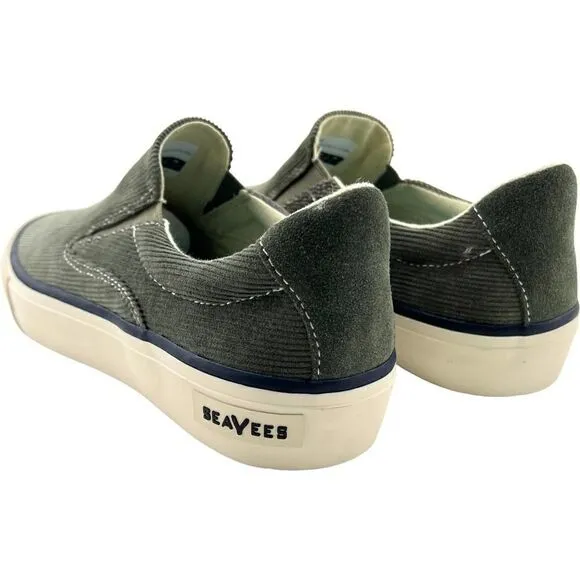 New SeaVees Men Casual Sneakers Grey Velvet Hawthorne Slip-On Cordies 8 US