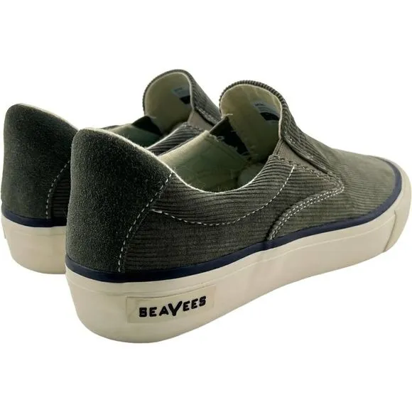 New SeaVees Men Casual Sneakers Grey Velvet Hawthorne Slip-On Cordies 8 US