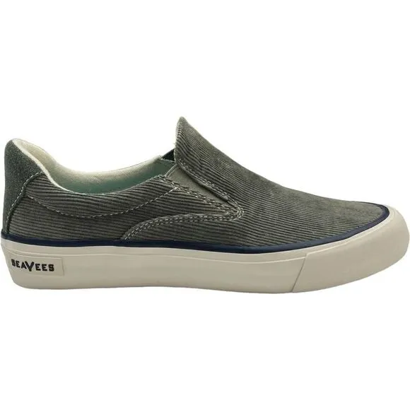 New SeaVees Men Casual Sneakers Grey Velvet Hawthorne Slip-On Cordies 8 US