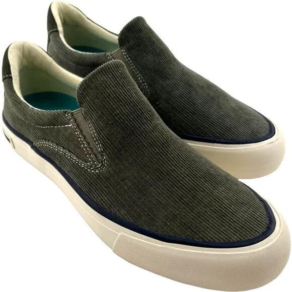 New SeaVees Men Casual Sneakers Grey Velvet Hawthorne Slip-On Cordies 8 US