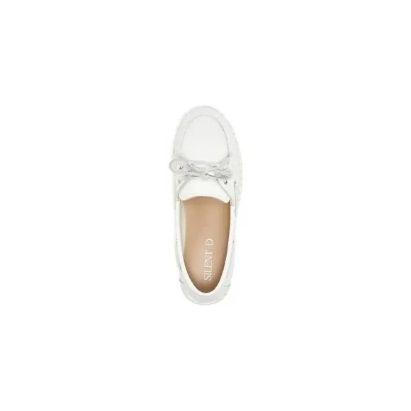 NEW SILENT D boat sneaker in white leather
